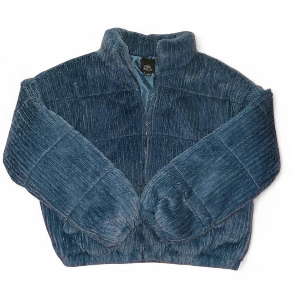 Wild Fable Y2K Style Cornflower Blue Faux Fur Puffer Jacket
